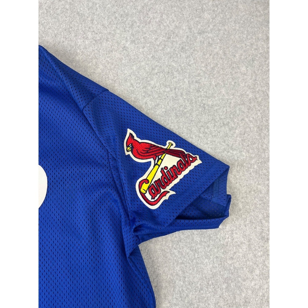 Vintage St Louis Cardinals Baseball Jersey Mens XL Blue Busch Beer Promo 90s - Picture 5 of 10
